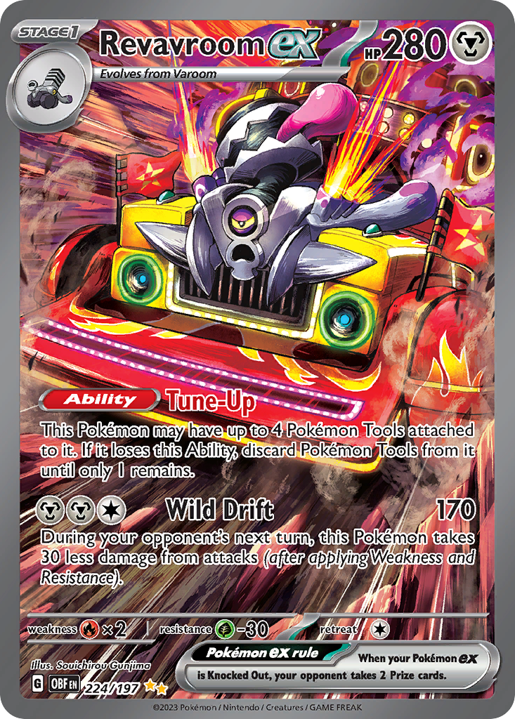 Revavroom ex 224/197 Special Illustration Rare Obsidian Flames Pokemon Holo NM