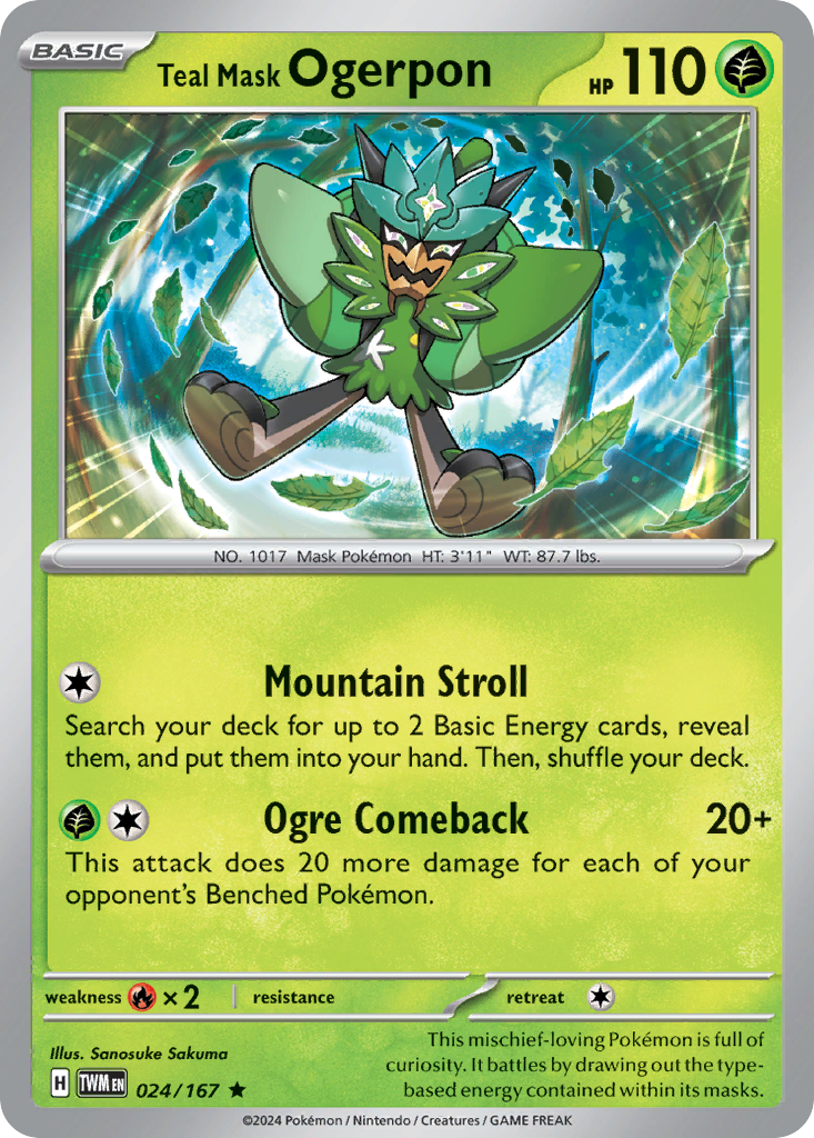 Teal Mask Ogerpon 024/167 Rare Twilight Masquerade Holo