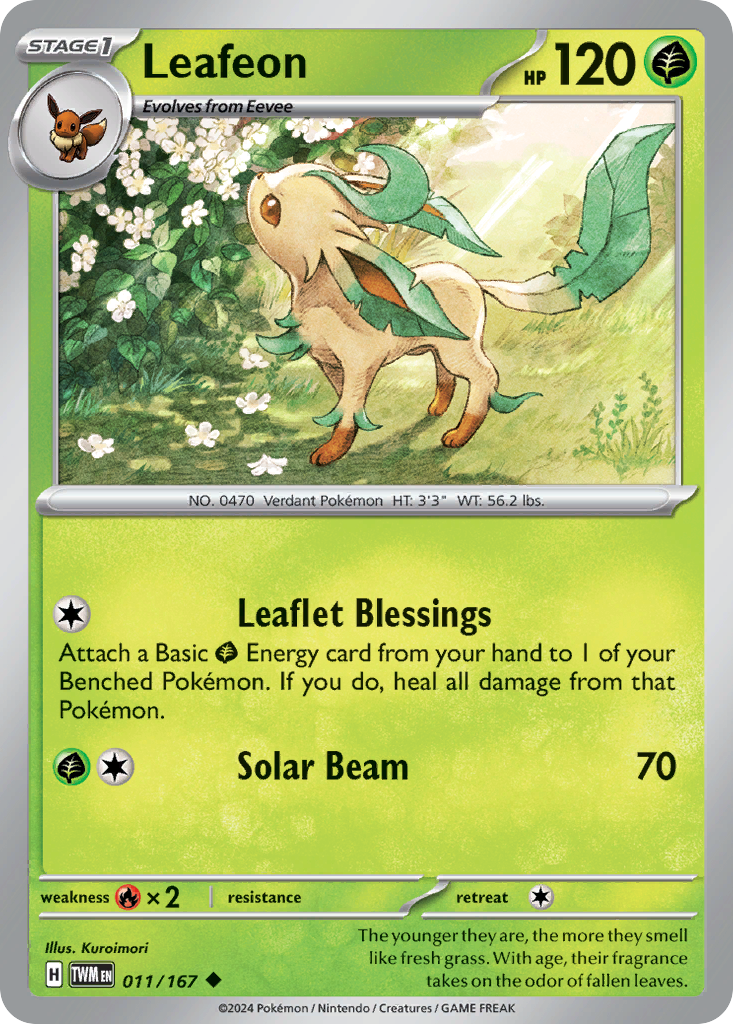 Leafeon 011/167 Uncommon Twilight Masquerade Reverse Holo