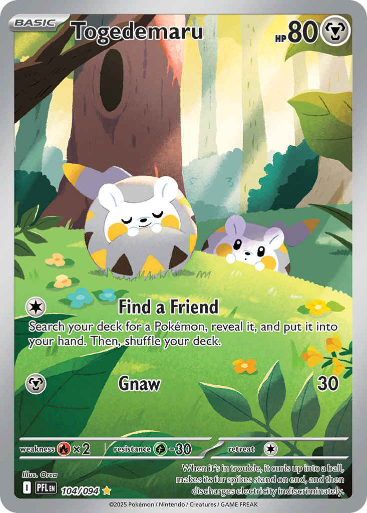 Togedemaru 104/094 Illustration Rare Phantasmal Flames Holo