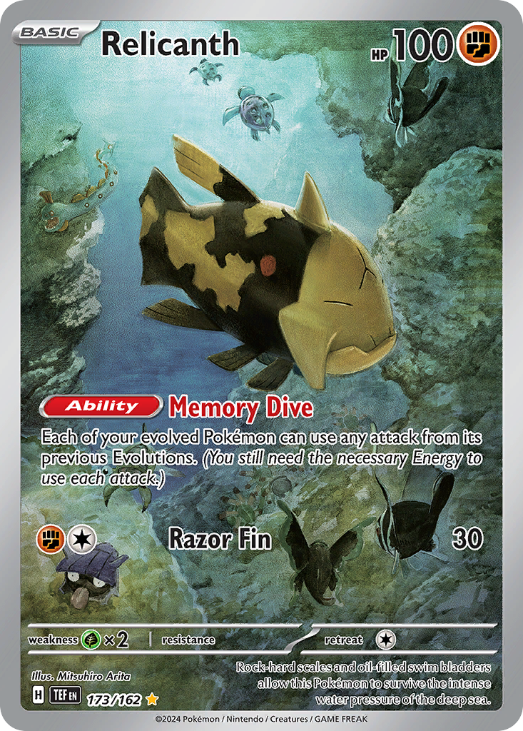 Relicanth 173/162 Illustration Rare Temporal Forces Pokemon Holo NM