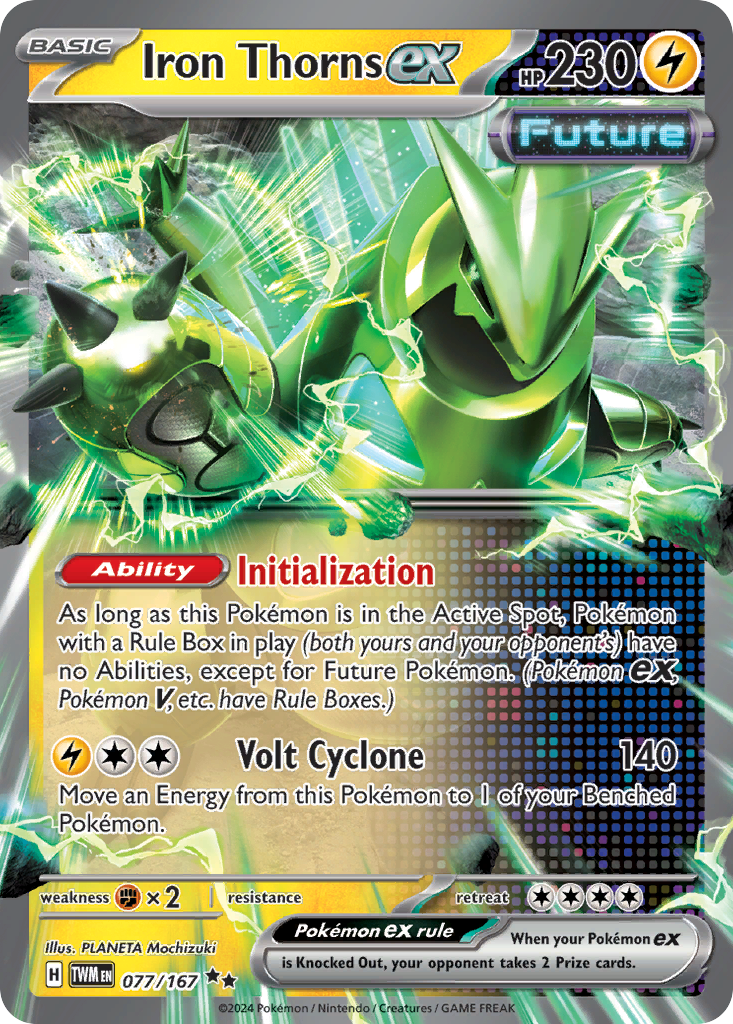 Iron Thorns ex 077/167 Double Rare Twilight Masquerade Pokemon Holo NM