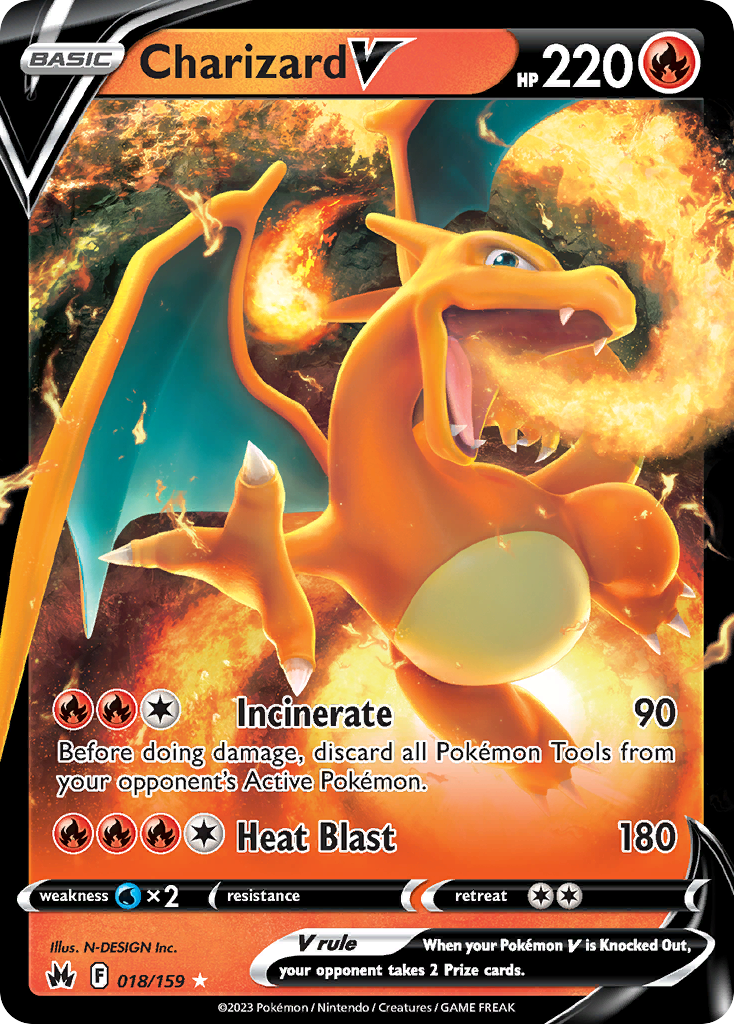 Charizard V 018/159 Holo Ultra Rare Crown Zenith Pokemon NM