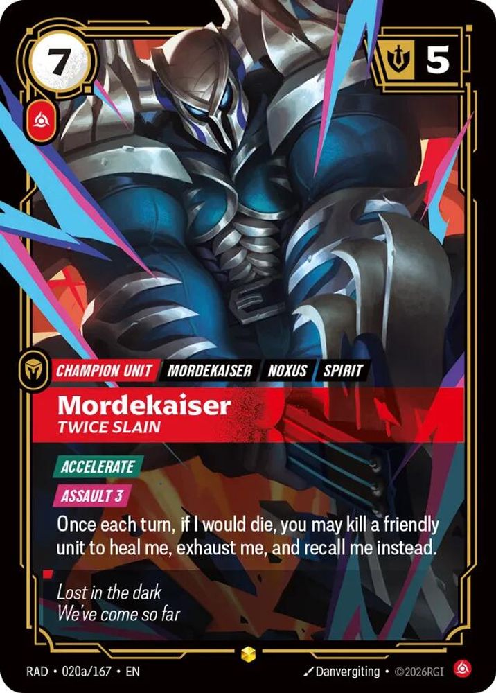 Mordekaiser, Twice Slain (Alternate Art) 020A/167 Radiance Riftbound Foil NM
