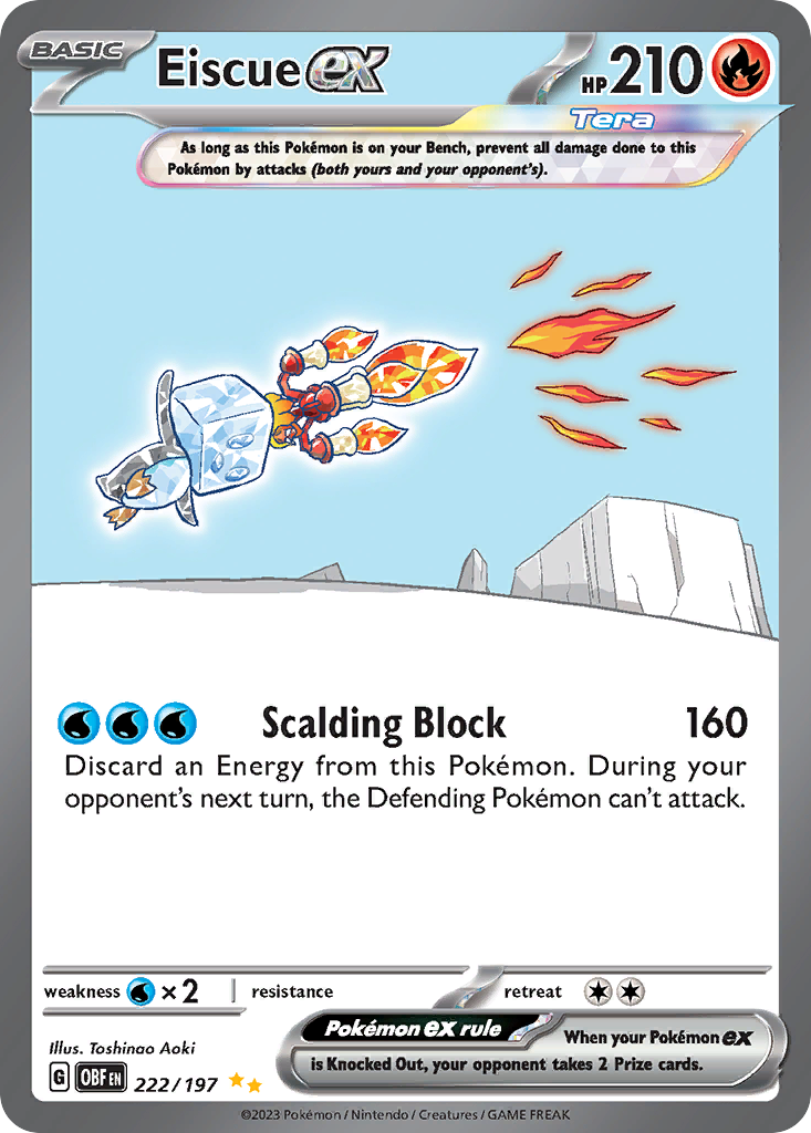 Eiscue ex 222/197 Special Illustration Rare Obsidian Flames Pokemon Holo NM