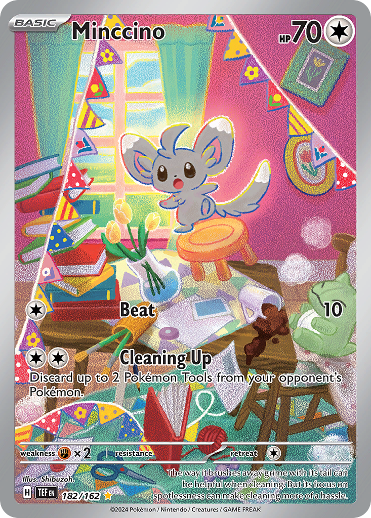 Minccino 182/162 Illustration Rare Temporal Forces Pokemon Holo NM