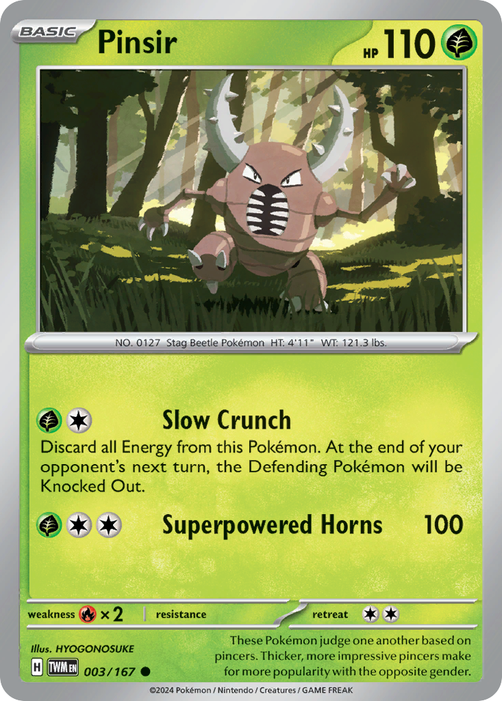 Pinsir 003/167 Common Twilight Masquerade Reverse Holo