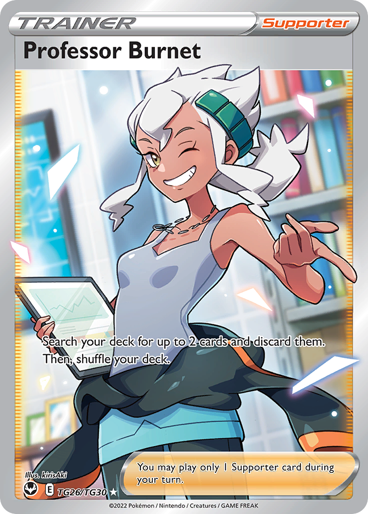 Professor Burnet TG26/TG30 Silver Tempest Trainer Gallery Pokemon Holo NM