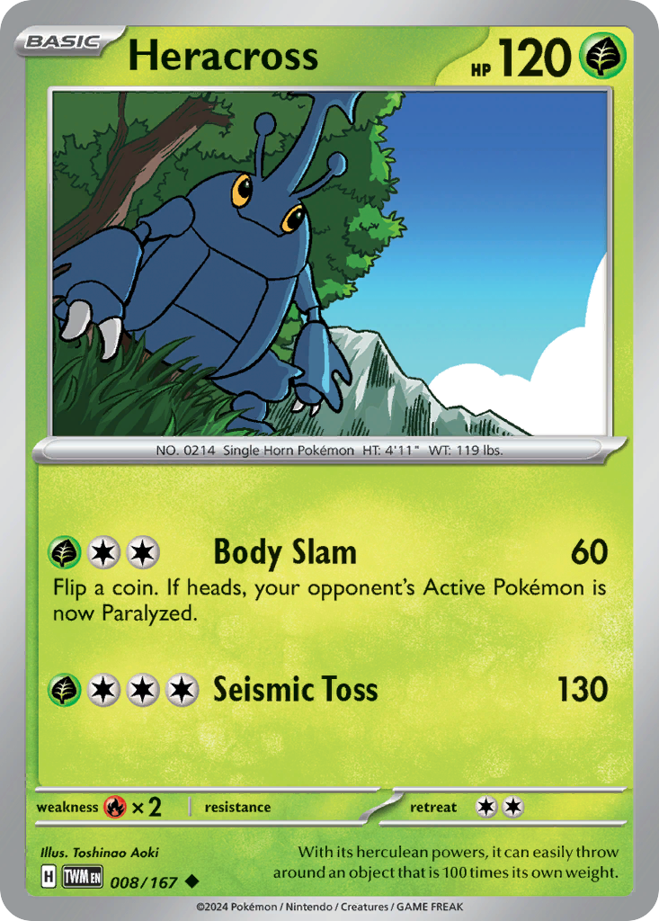 Heracross 008/167 Uncommon Twilight Masquerade Reverse Holo