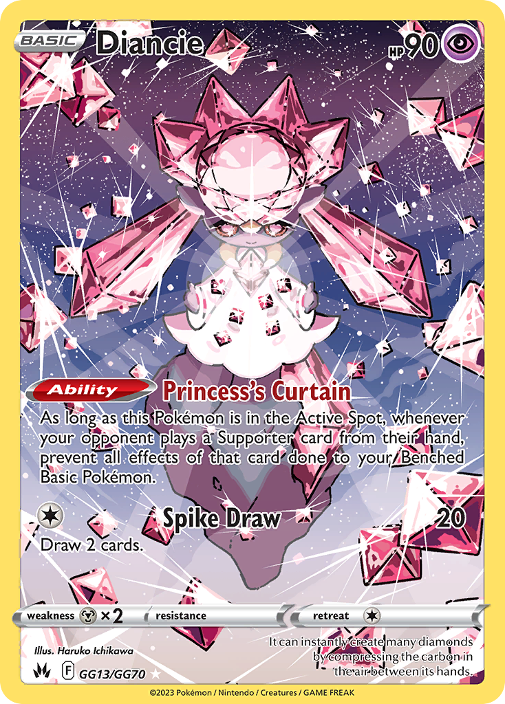 Diancie GG13/GG70 Holo Crown Zenith Galarian Gallery Pokemon NM