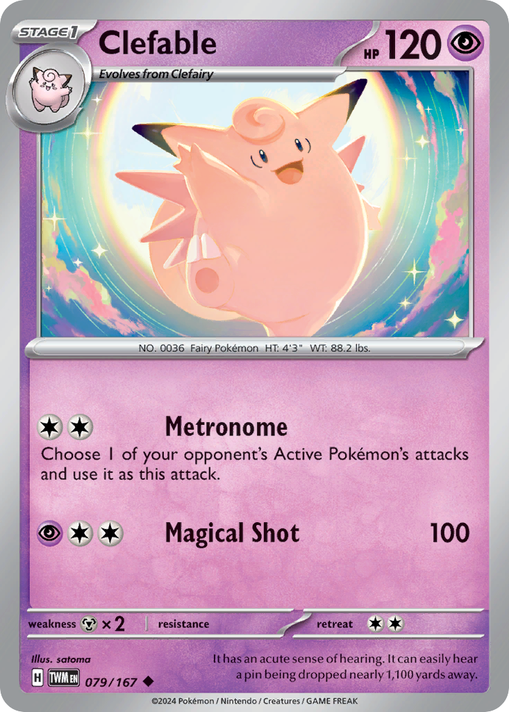Clefable 079/167 Uncommon Twilight Masquerade Reverse Holo