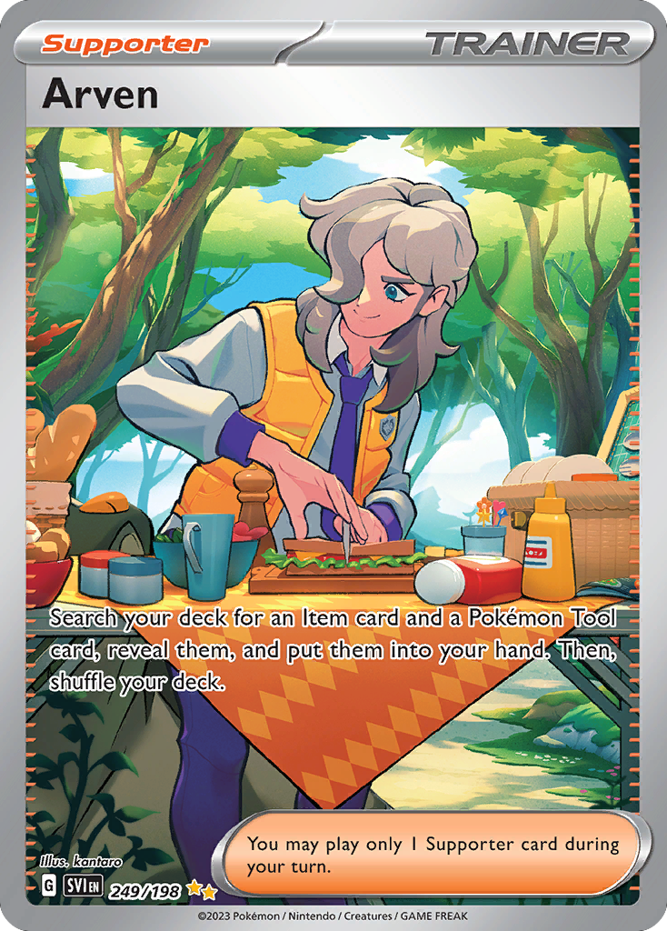 Arven 249/198 Special Illustration Rare Scarlet & Violet Pokemon Holo NM
