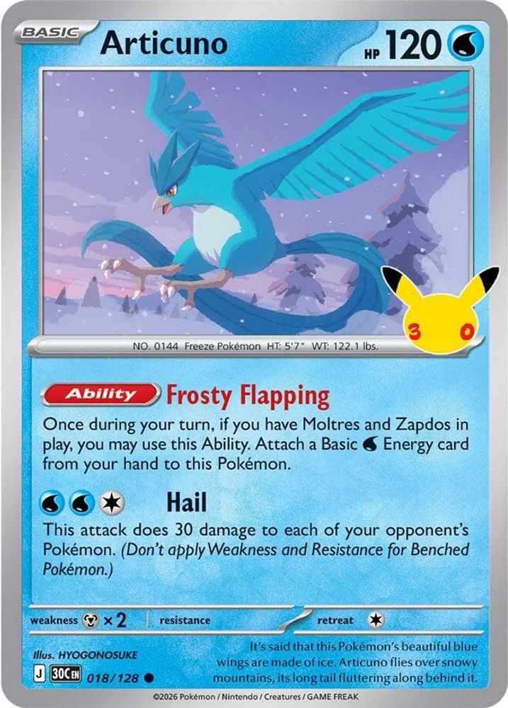 Articuno 018/128 Common ME: 30th Celebration Holo