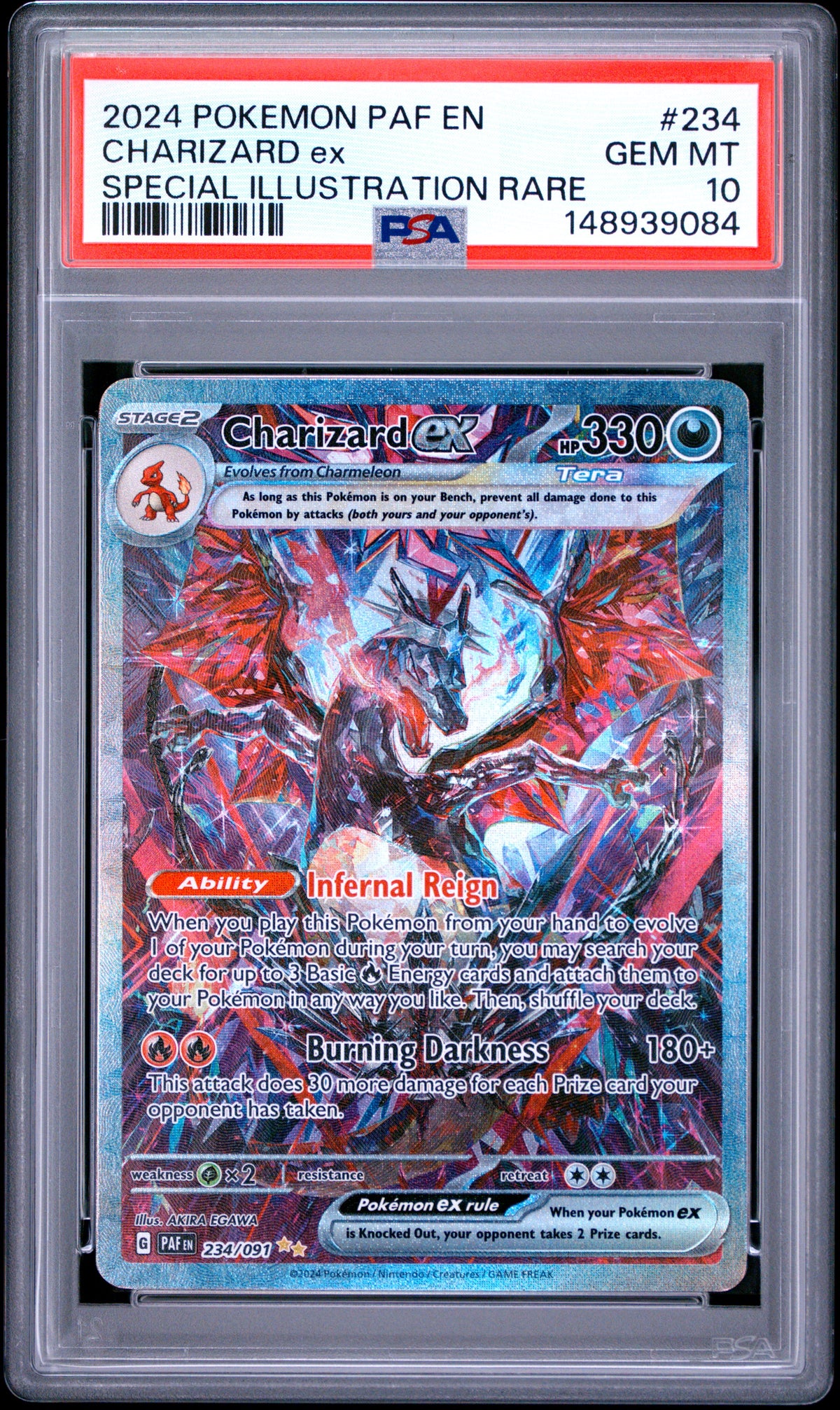 Charizard EX 234/091 Special Illustration Rare Pokemon PSA 10 Gem Mint