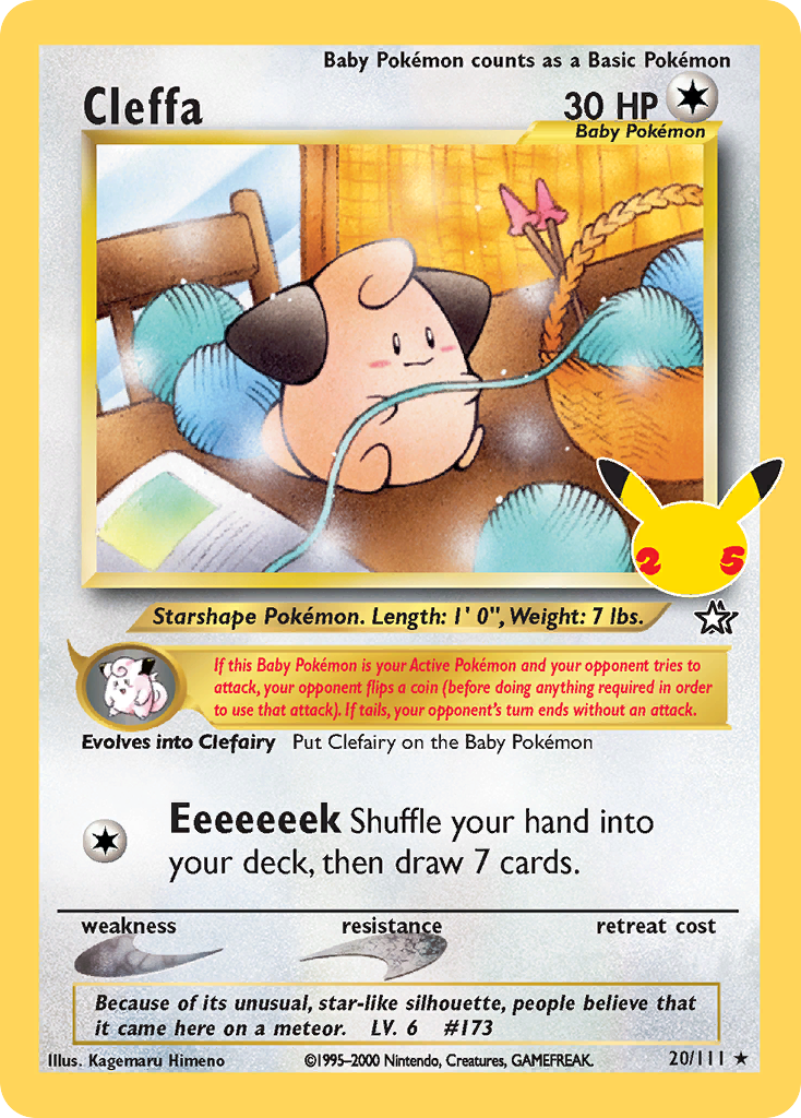 Cleffa 20/111 Celebrations: Classic Collection Pokemon Holo NM