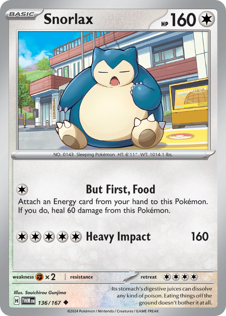 Snorlax 136/167 Uncommon Twilight Masquerade Reverse Holo