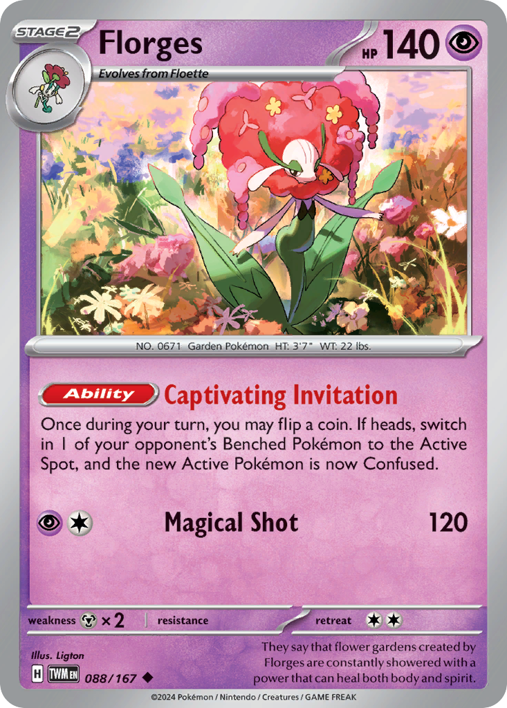 Florges 088/167 Uncommon Twilight Masquerade Reverse Holo