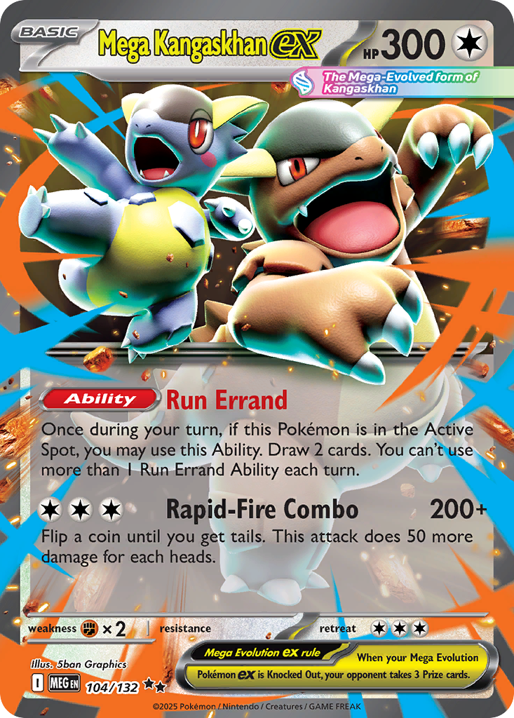 Mega Kangaskhan ex 104/132 Double Rare Mega Evolution Holo