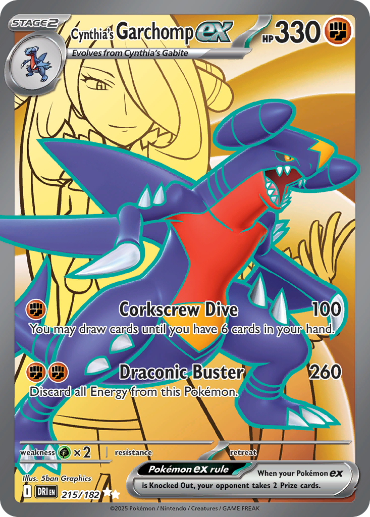 Cynthia's Garchomp ex 215/182 Double Rare Destined Rivals Pokemon Holo NM