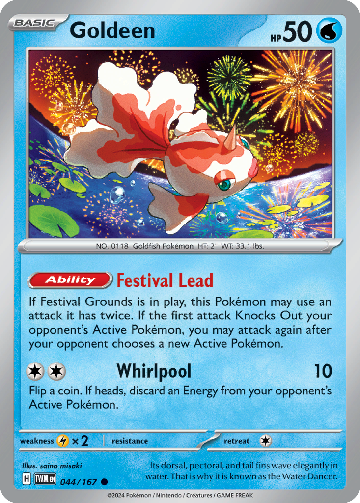 Goldeen 044/167 Common Twilight Masquerade Reverse Holo