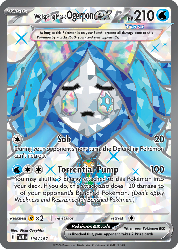 Wellspring Mask Ogerpon ex 194/167 Twilight Masquerade Holo