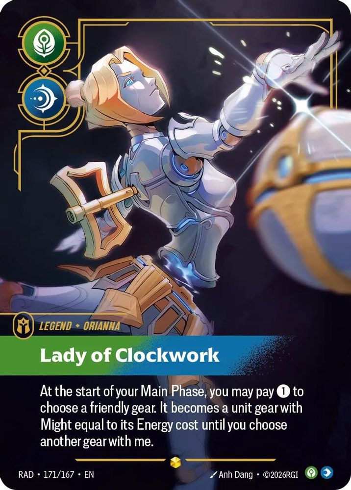 Orianna, Lady of Clockwork (Overnumbered) 171/167 Radiance Riftbound Foil NM