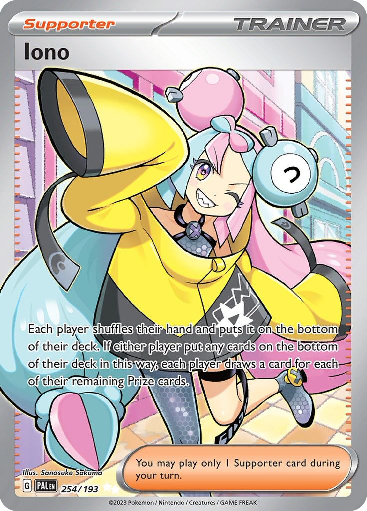 Iono 254/193 Double Rare Paldea Evolved Pokemon Holo NM