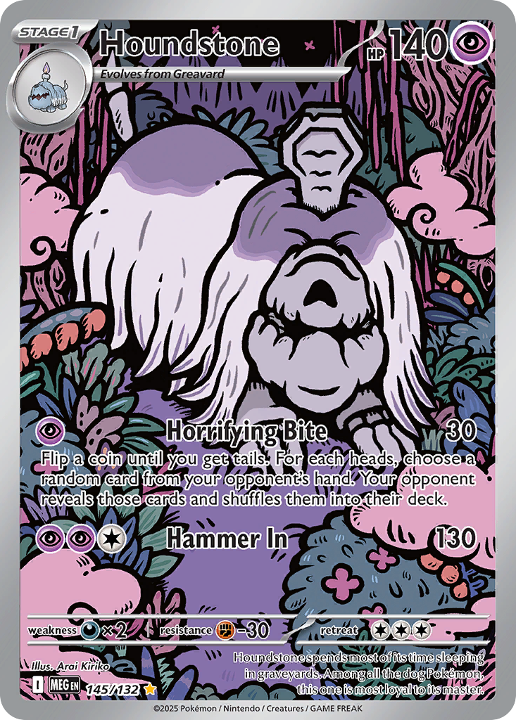 Houndstone 145/132 Illustration Rare Mega Evolution Holo