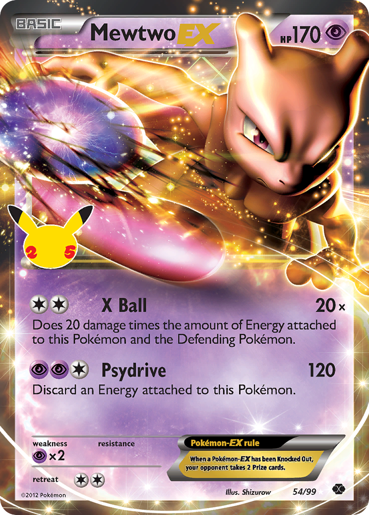 Mewtwo EX 54/99 Celebrations: Classic Collection Pokemon Holo NM