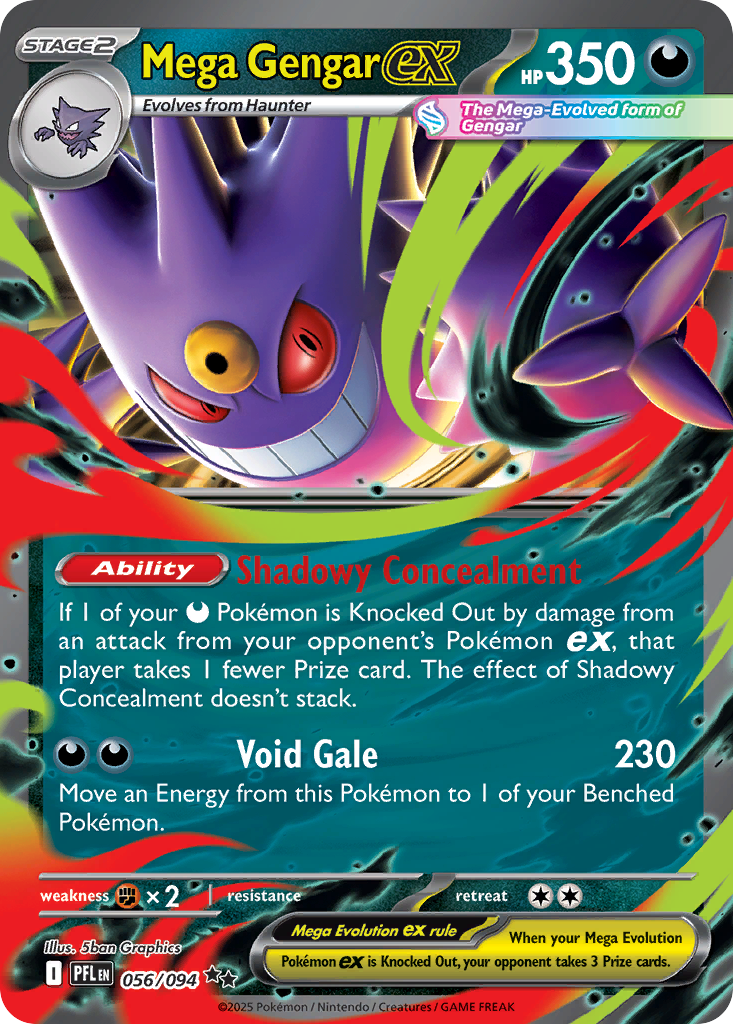 Mega Gengar ex 056/094 Double Rare Phantasmal Flames Holo