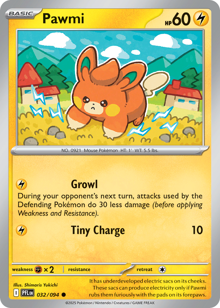 Pawmi 032/094 Common Phantasmal Flames Reverse Holo
