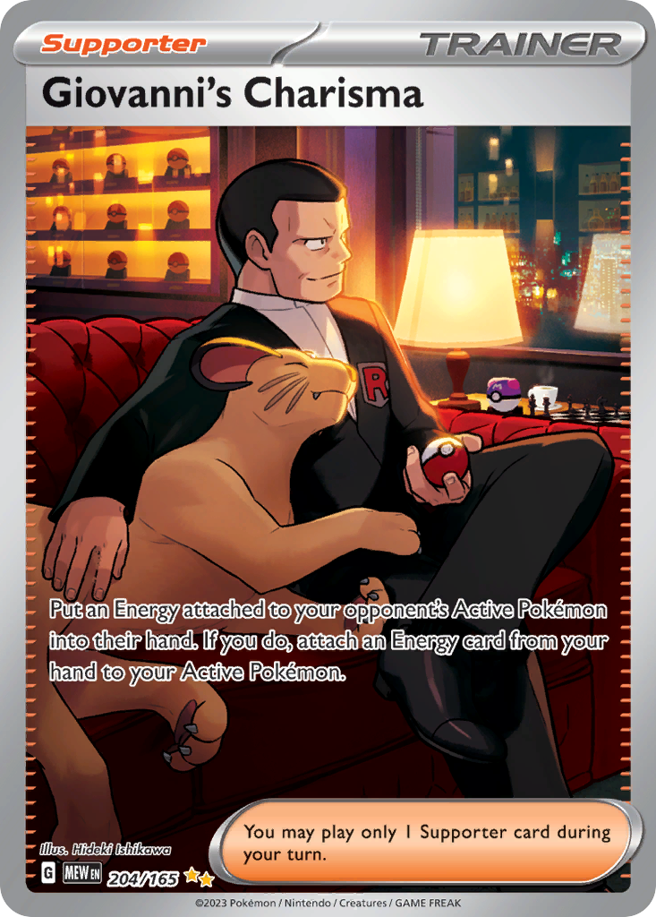 Giovanni's Charisma 204/165 Special Illustration Rare 151 Holo