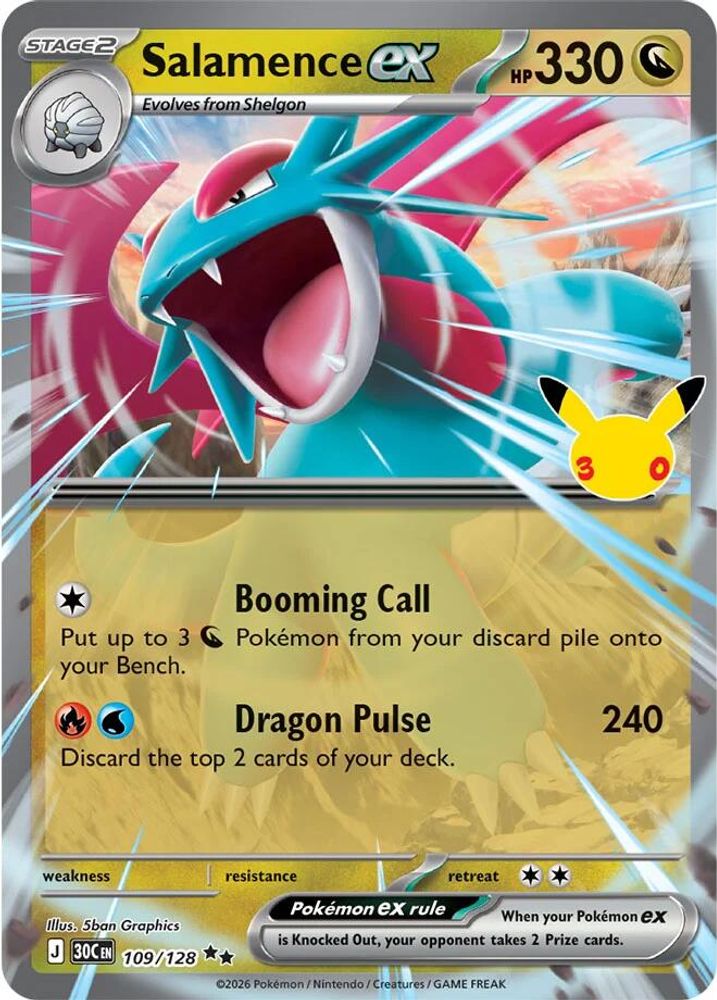 Salamence ex 109/128 Double Rare ME: 30th Celebration Holo