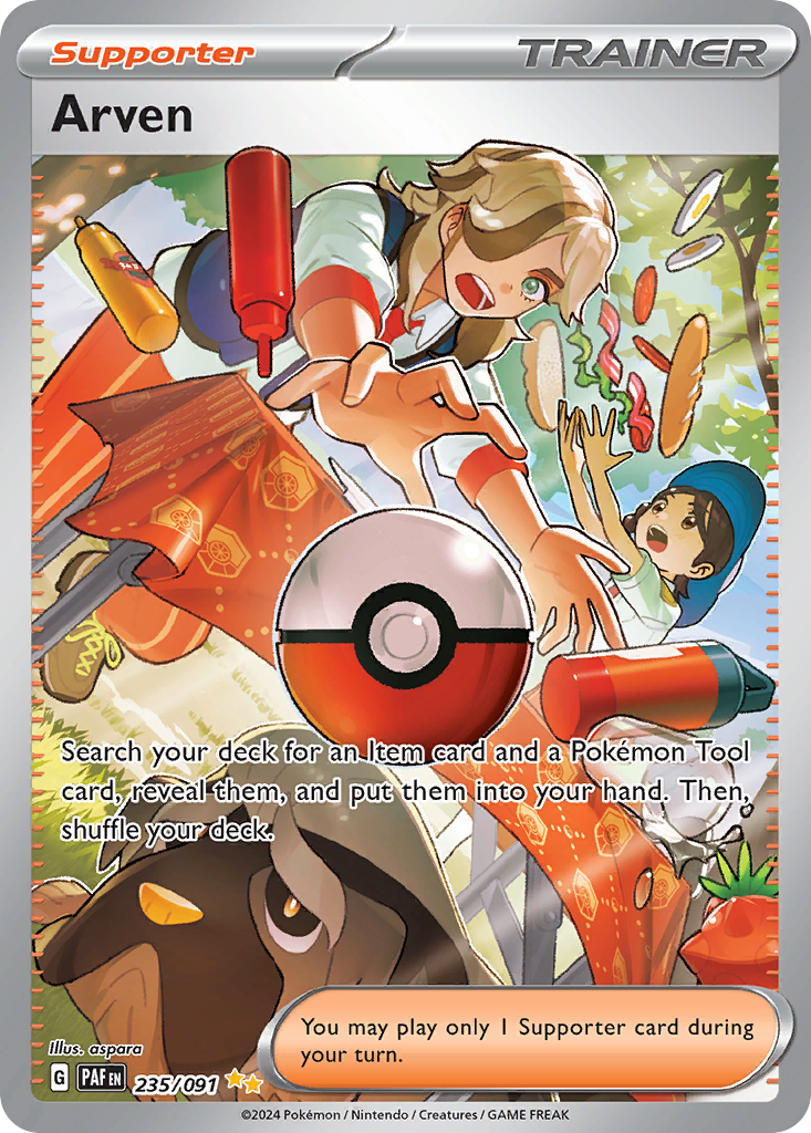 Arven 235/091 Special Illustration Rare Paldean Fates Pokemon Holo NM