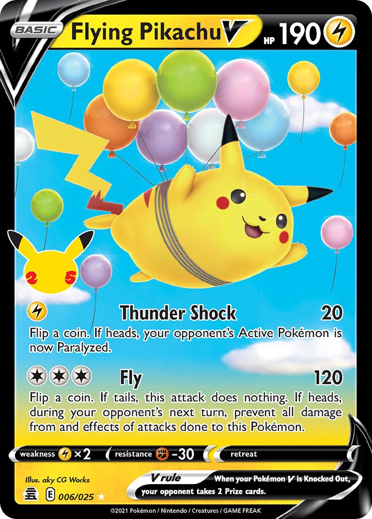 Flying Pikachu V 006/025 Holo Ultra Rare Celebrations Pokemon NM