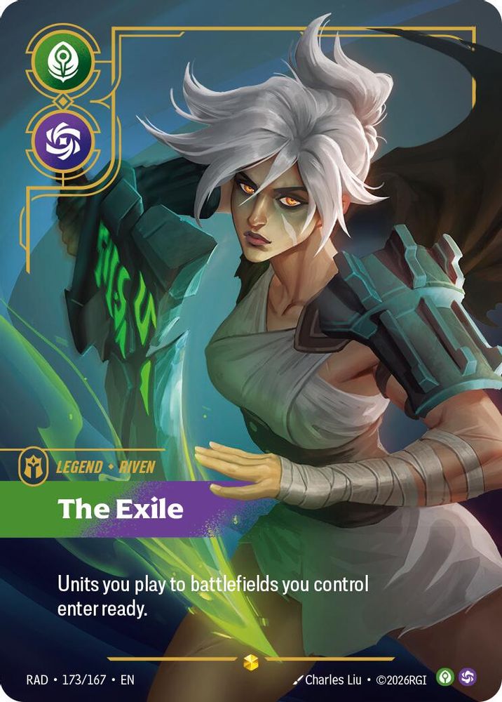 Riven, The Exile (Overnumbered) 173/167 Showcase Radiance Riftbound Foil NM
