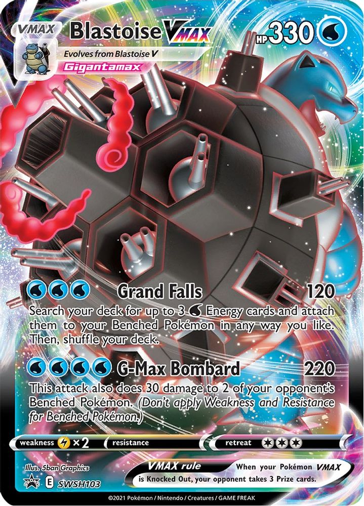 Blastoise VMAX SWSH103 Holo Promo Sword & Shield Promo Pokemon NM
