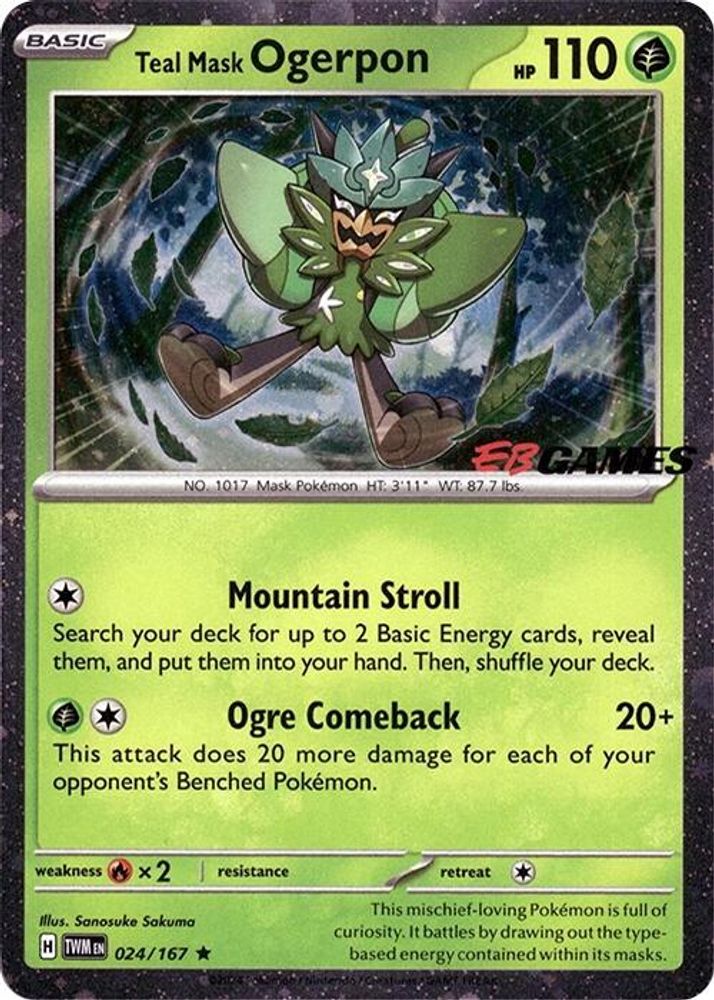 Teal Mask Ogerpon (Cosmos Holo) (EB Games Exclusive) 024/167