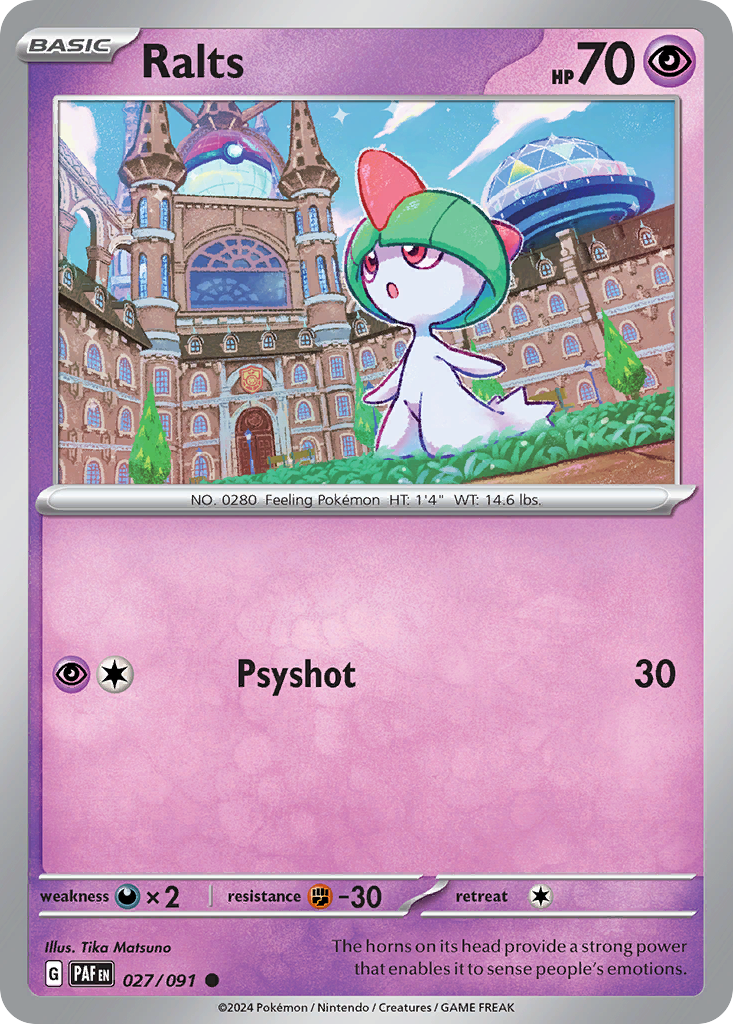 Ralts 027/091 Common Paldean Fates