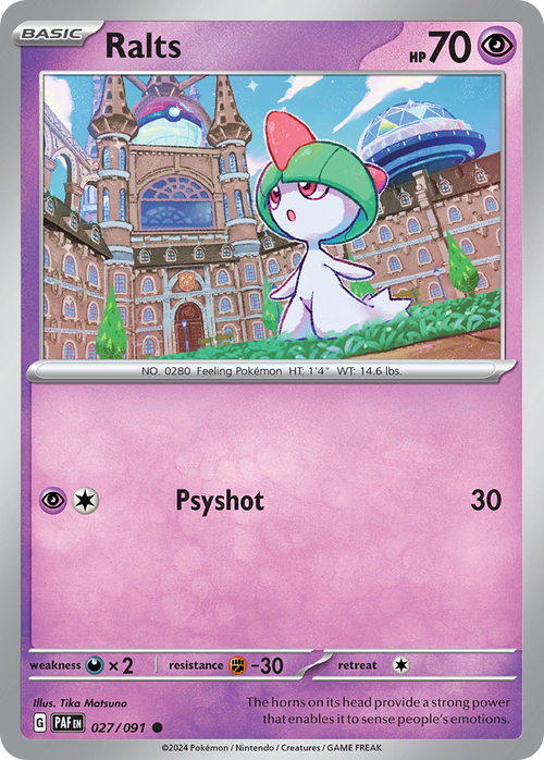 Ralts 027/091 Common Paldean Fates