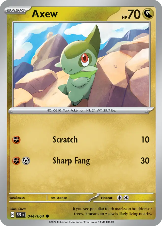 Axew 044/064 Common Shrouded Fable Pokemon NM