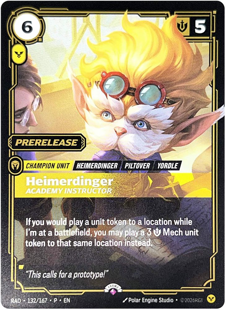 Heimerdinger 132/167 Riftbound PRERELEASE Promotional Cards Foil