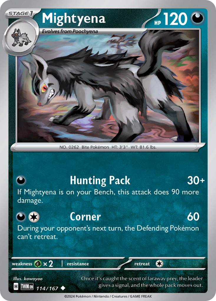 Mightyena 114/167 Uncommon Twilight Masquerade Reverse Holo