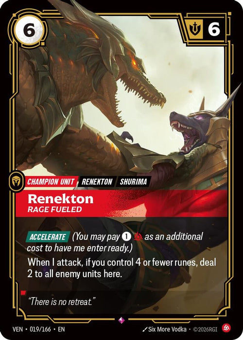 Renekton - Rage Fueled 019/166 Rare Vendetta Foil