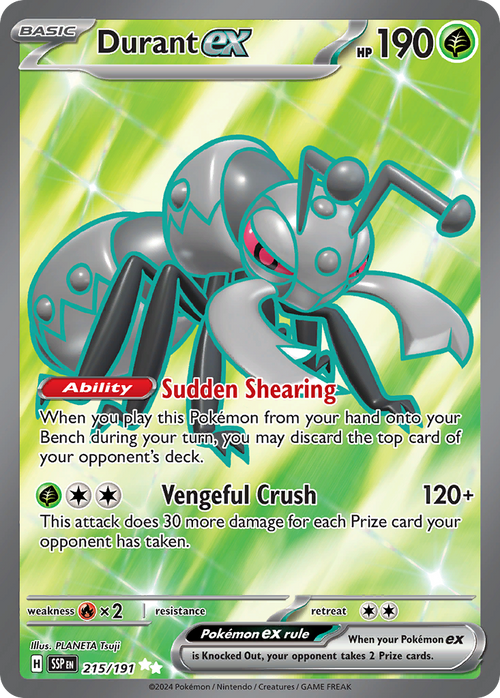 Durant ex 215/191 Ultra Rare Surging Sparks Holo