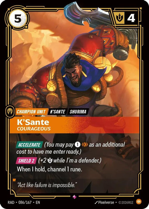 K'Sante, Courageous 086/167 Rare Radiance Foil
