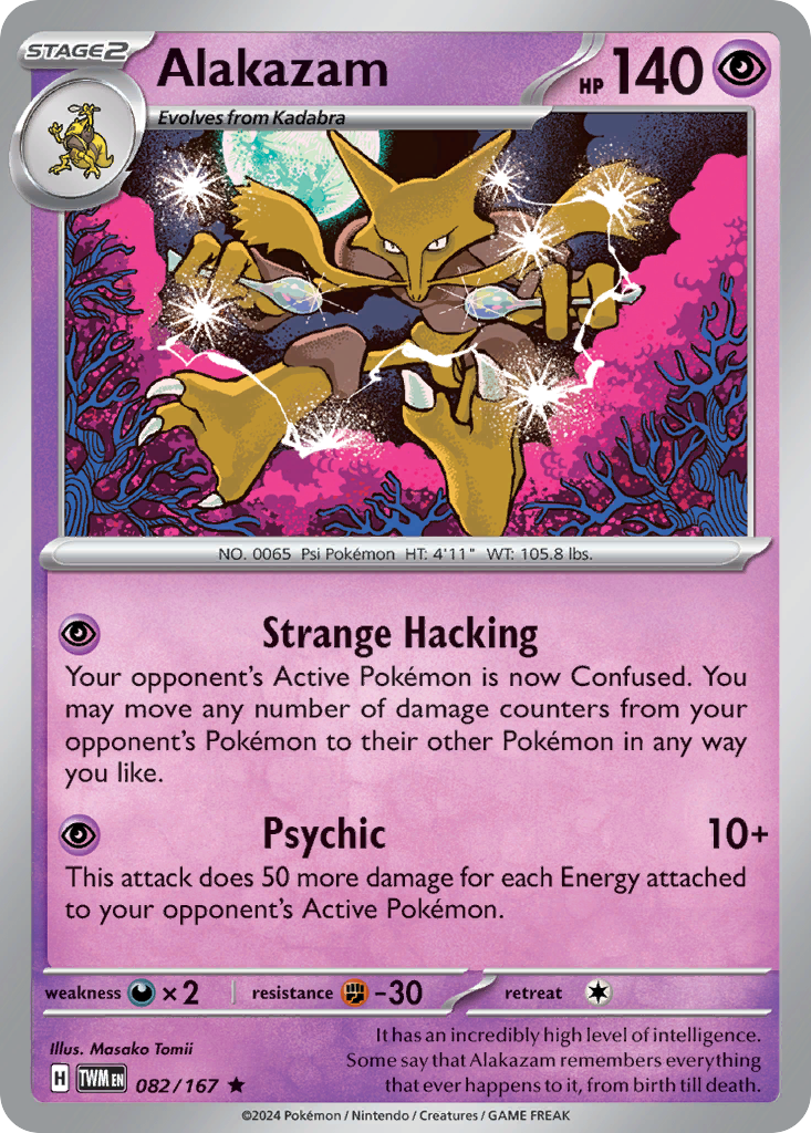 Alakazam 082/167 Rare Twilight Masquerade Reverse Holo