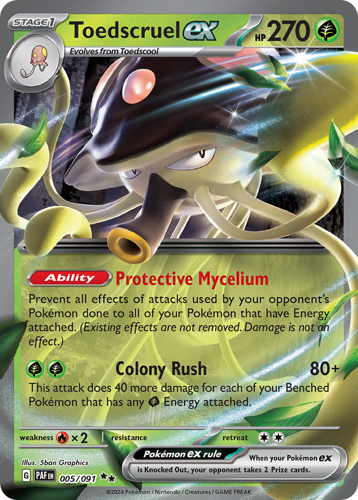 Toedscruel ex 005/091 Double Rare Paldean Fates Holo
