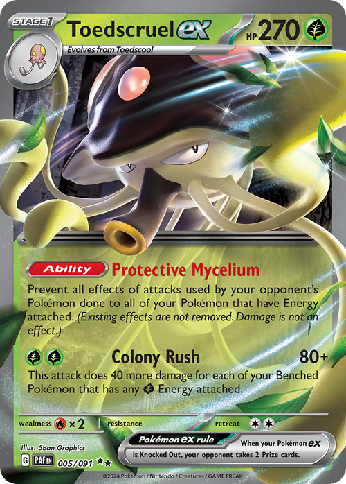 Toedscruel ex 005/091 Double Rare Paldean Fates Holo