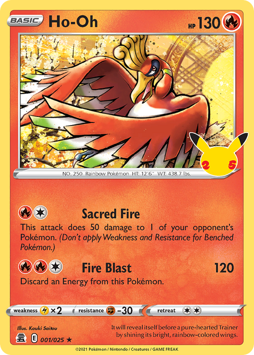 Ho-Oh 001/025 Rare Celebrations Holo
